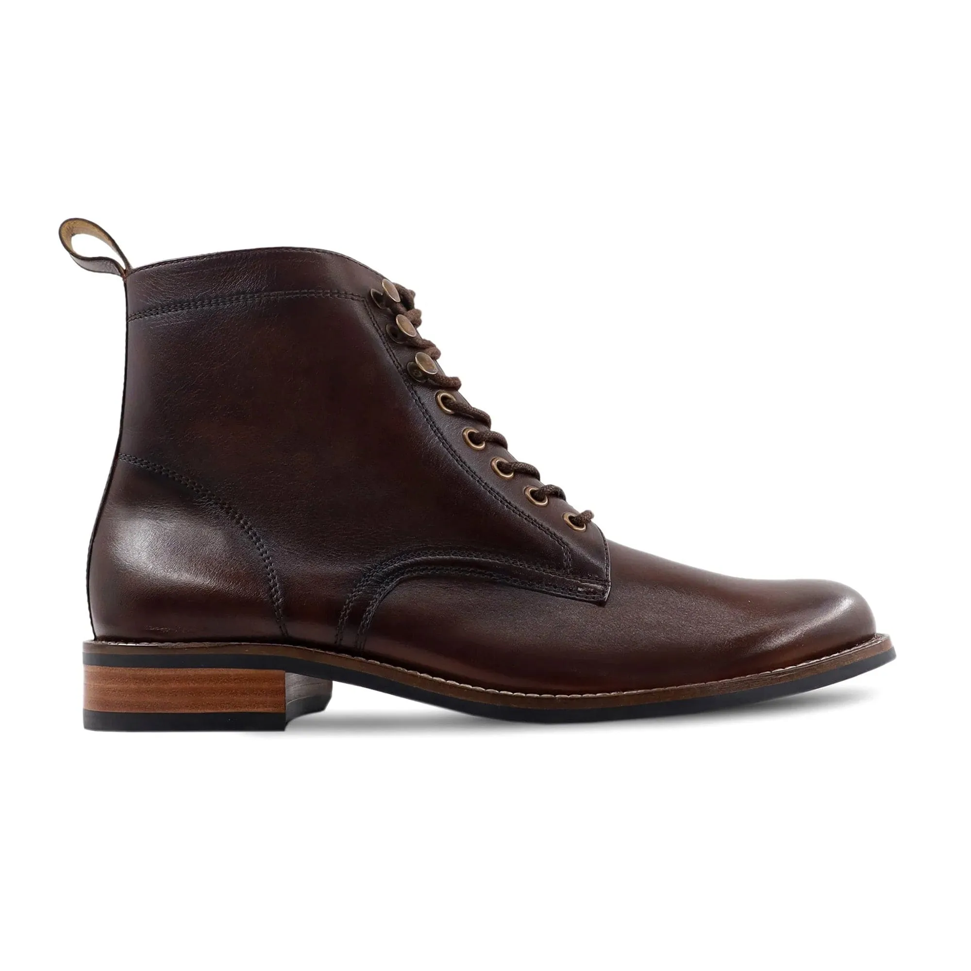 Handmade Custom Dark Brown Calf Leather Boots For Men