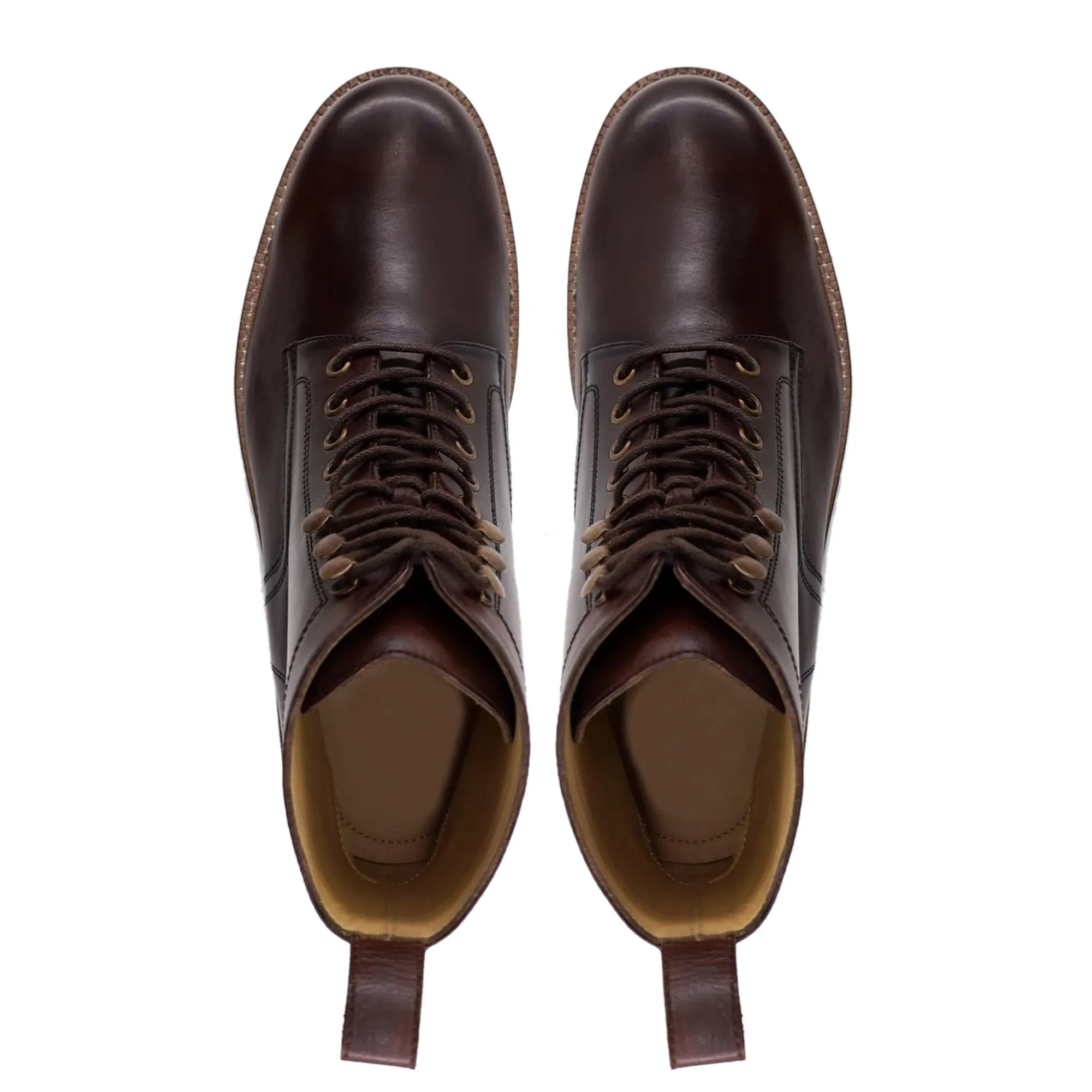 Handmade Custom Dark Brown Calf Leather Boots For Men