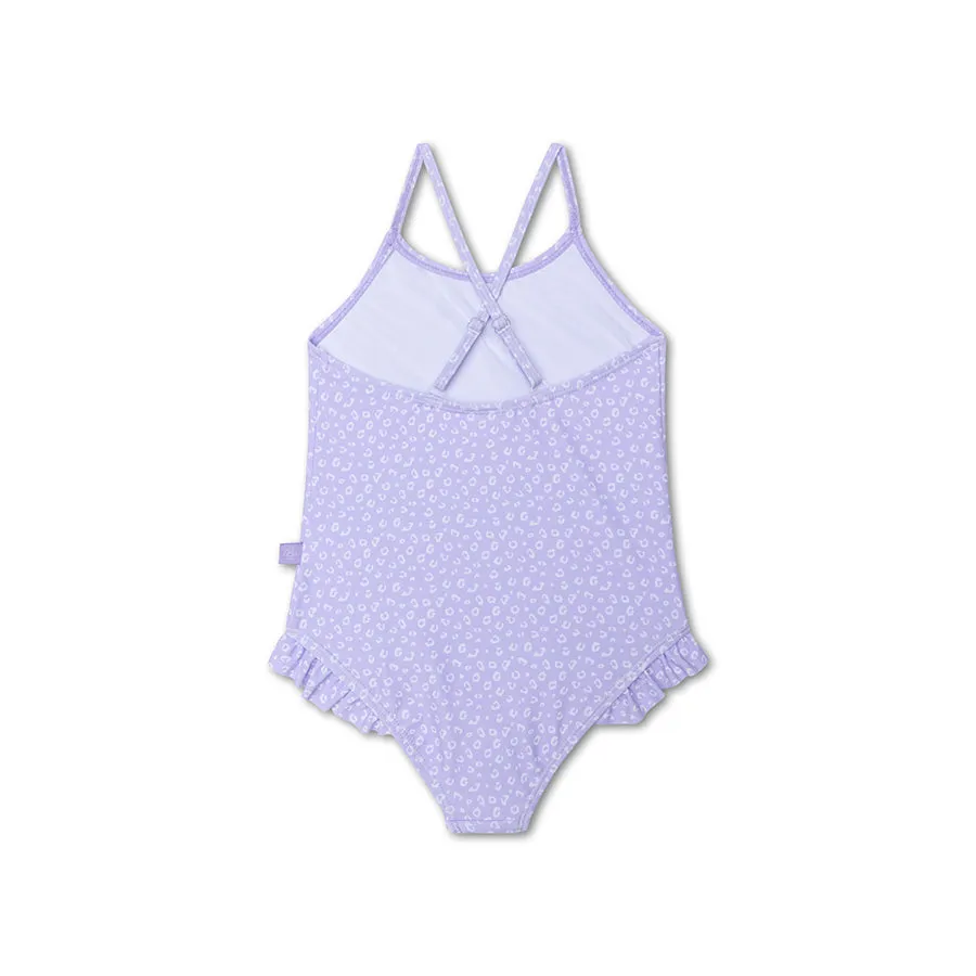 Lila Leopard Print  Girl Swimsuit