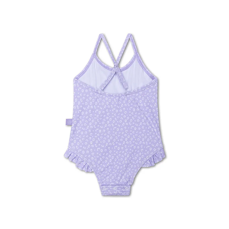 Lila Leopard Print  Girl Swimsuit