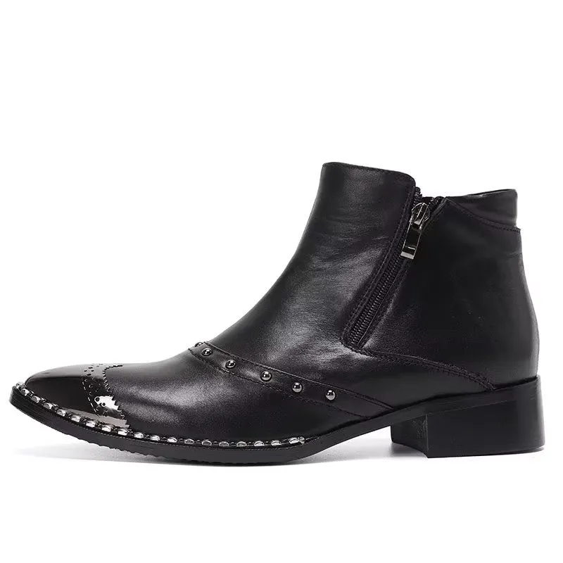 Lux Refined Leather Ankle Boots
