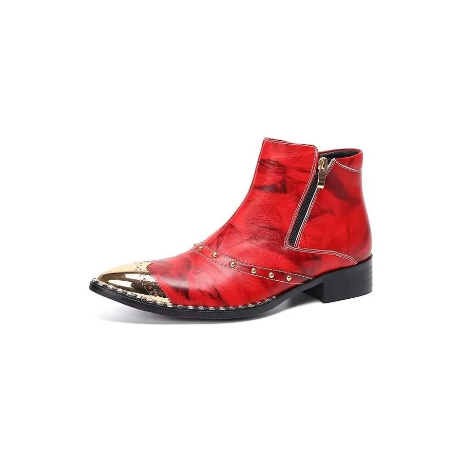 Lux Refined Leather Ankle Boots