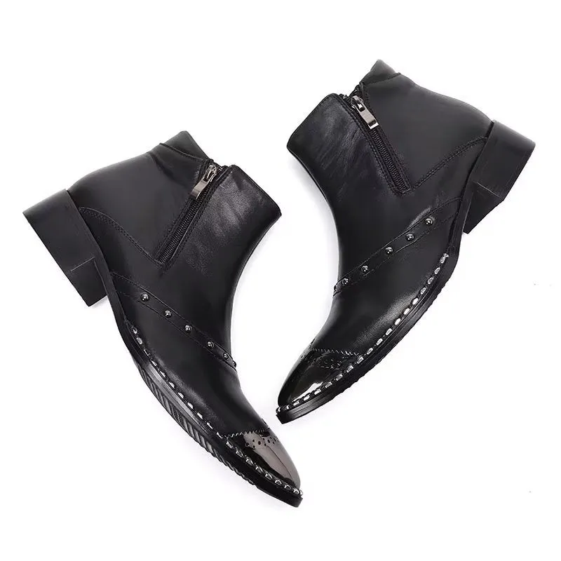 Lux Refined Leather Ankle Boots