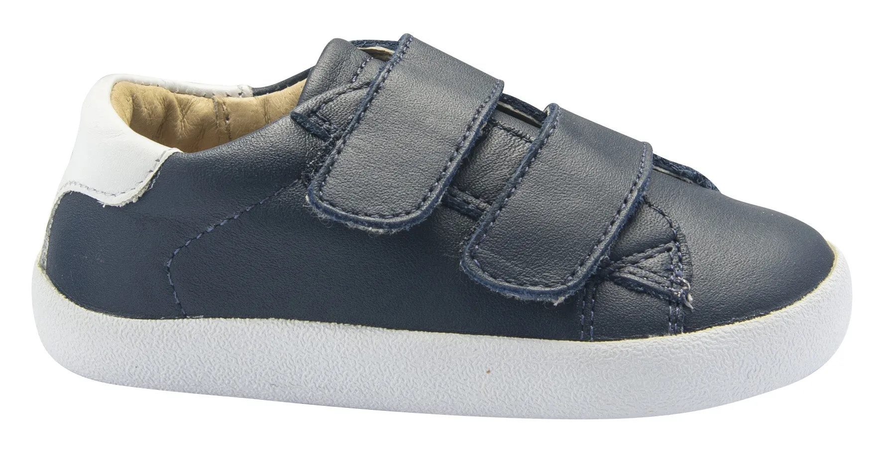 Old Soles Boy's Toddy Hook and Loop Closure Sneaker Shoes, Navy/Snow