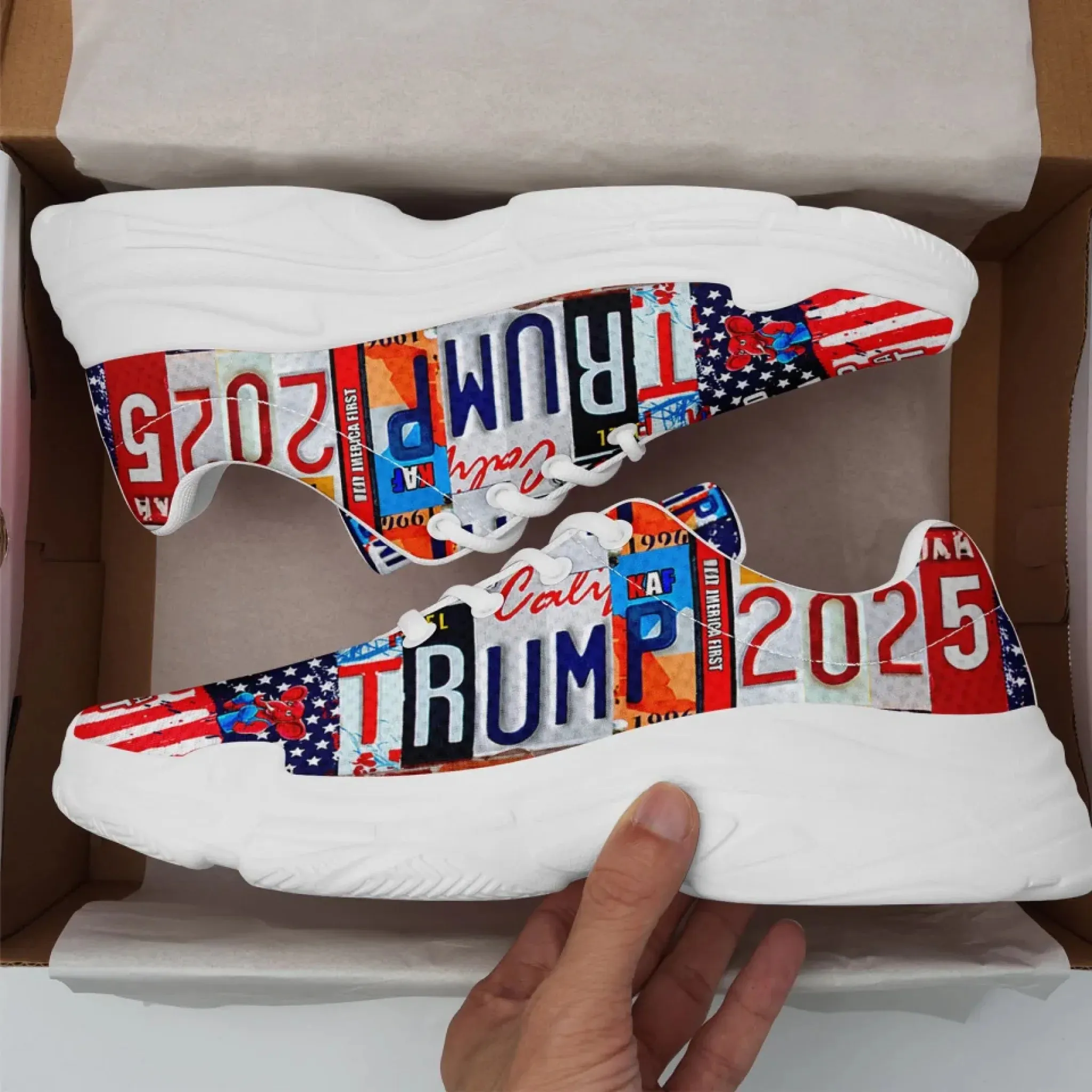 Personalized Trump 2025, Custom Trendy Chunky Shoes, Breathable Unisex Shoes