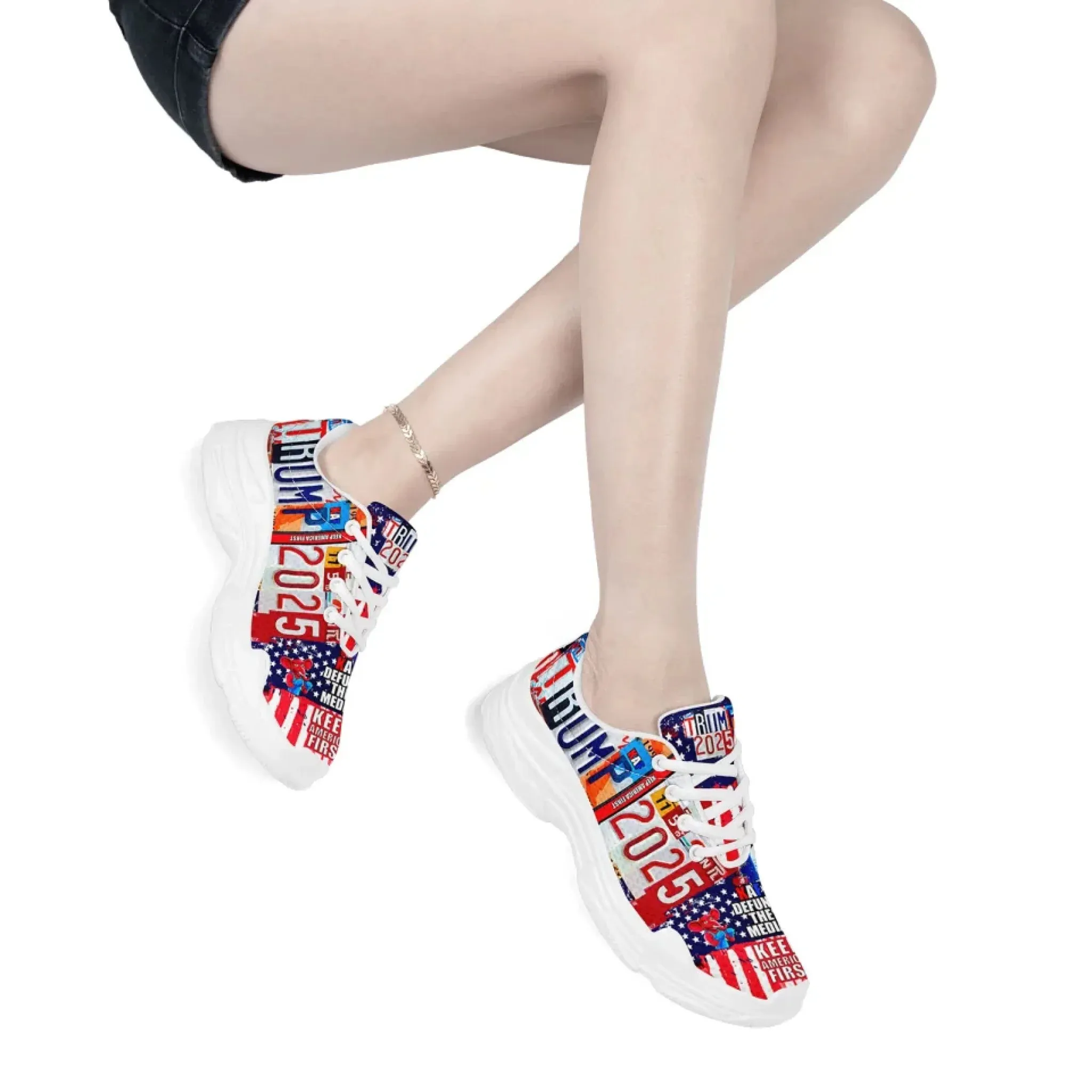Personalized Trump 2025, Custom Trendy Chunky Shoes, Breathable Unisex Shoes
