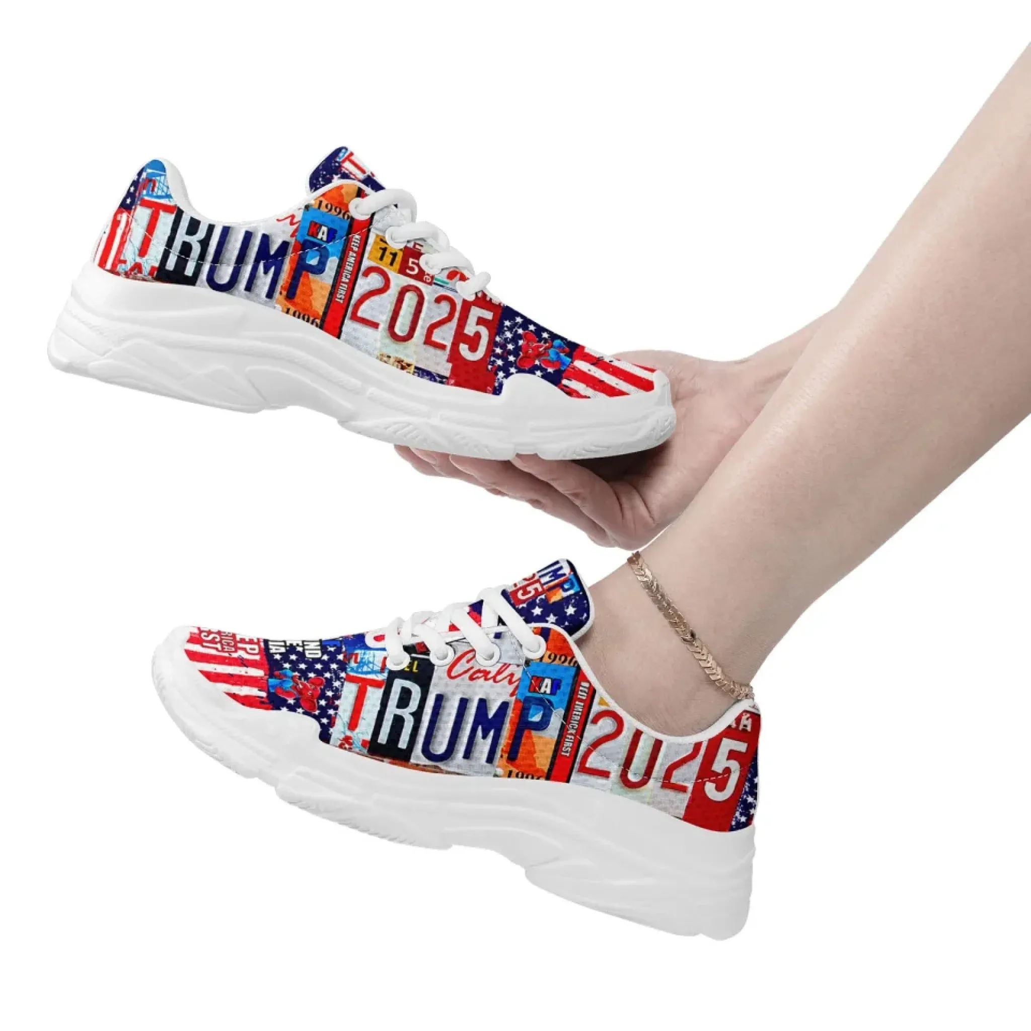 Personalized Trump 2025, Custom Trendy Chunky Shoes, Breathable Unisex Shoes