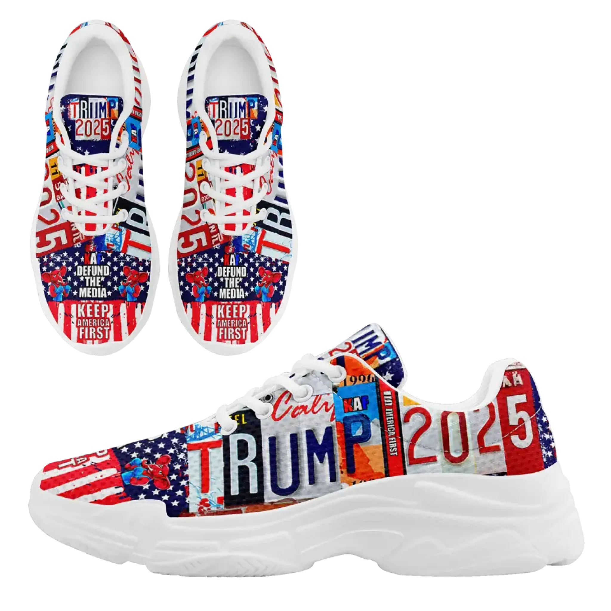 Personalized Trump 2025, Custom Trendy Chunky Shoes, Breathable Unisex Shoes