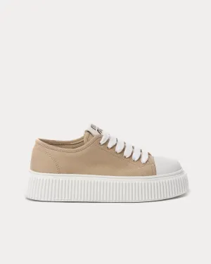 Platform Denim Colonial Beige Low Top Sneakers