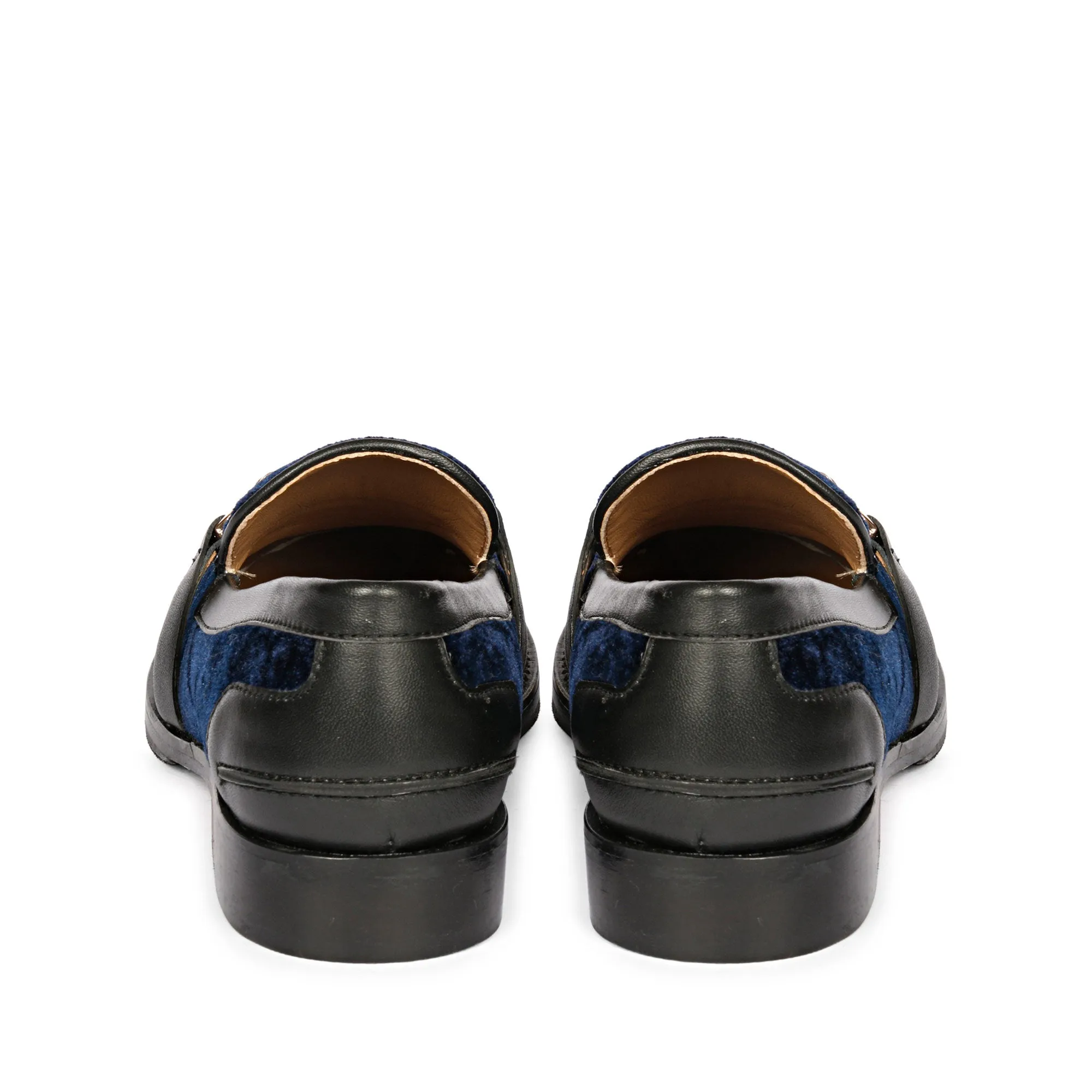 Saint Cinzia Blue Velvet Moccasins