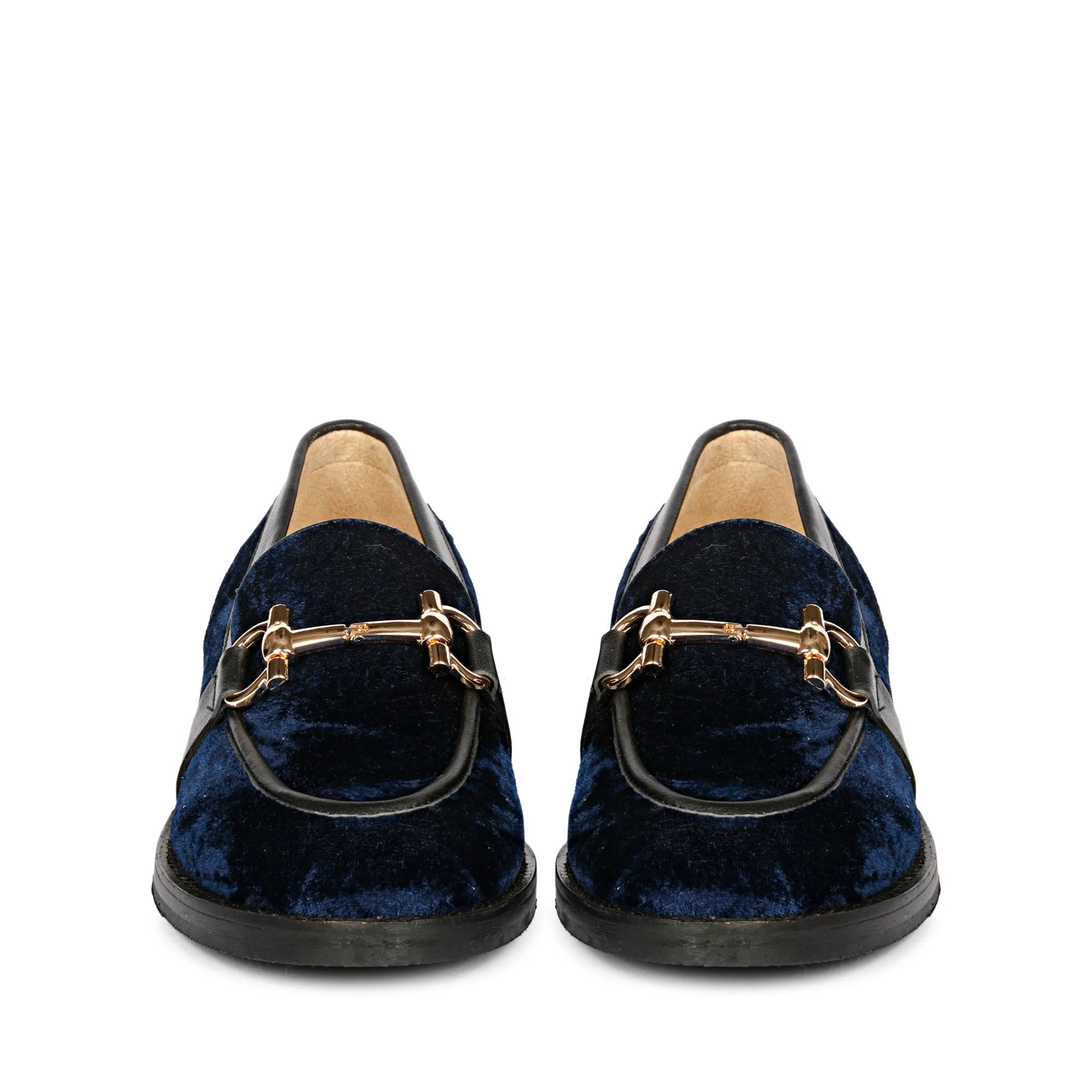 Saint Cinzia Blue Velvet Moccasins