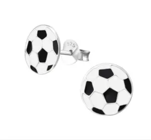 Silver Football Ear Stud - Stylish Accessory for the Football Fan in You