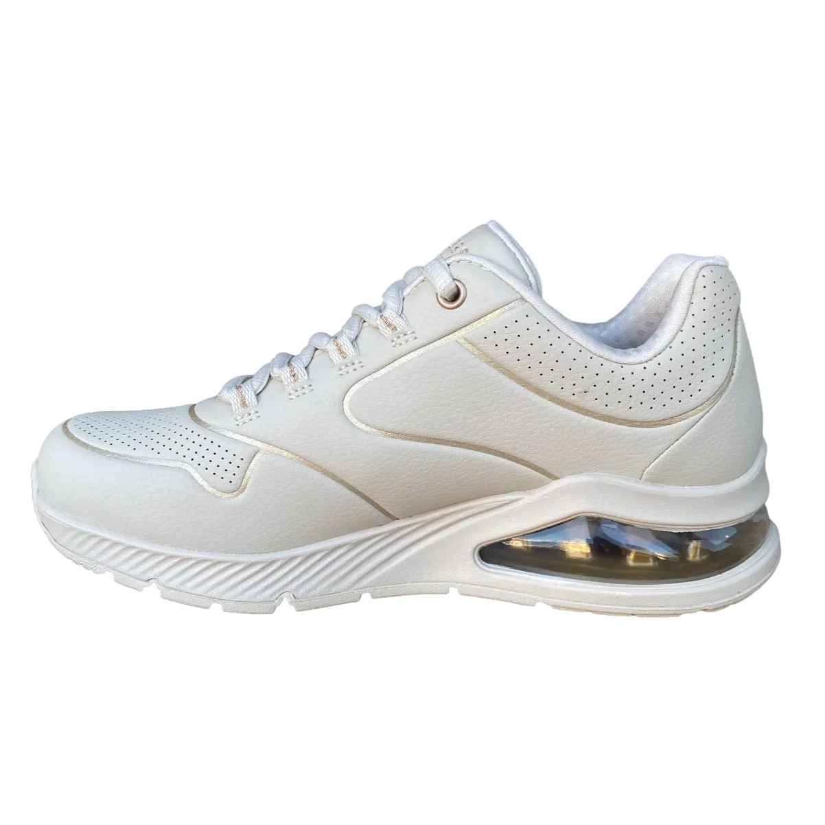 Skechers scarpa sneakers da donna Uno 2 Golden Trim 155637/OFWT bianco sporco