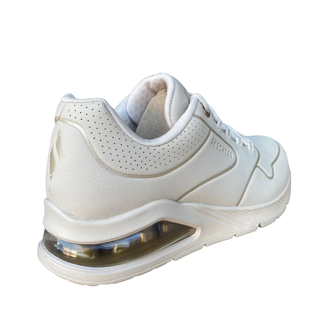 Skechers scarpa sneakers da donna Uno 2 Golden Trim 155637/OFWT bianco sporco