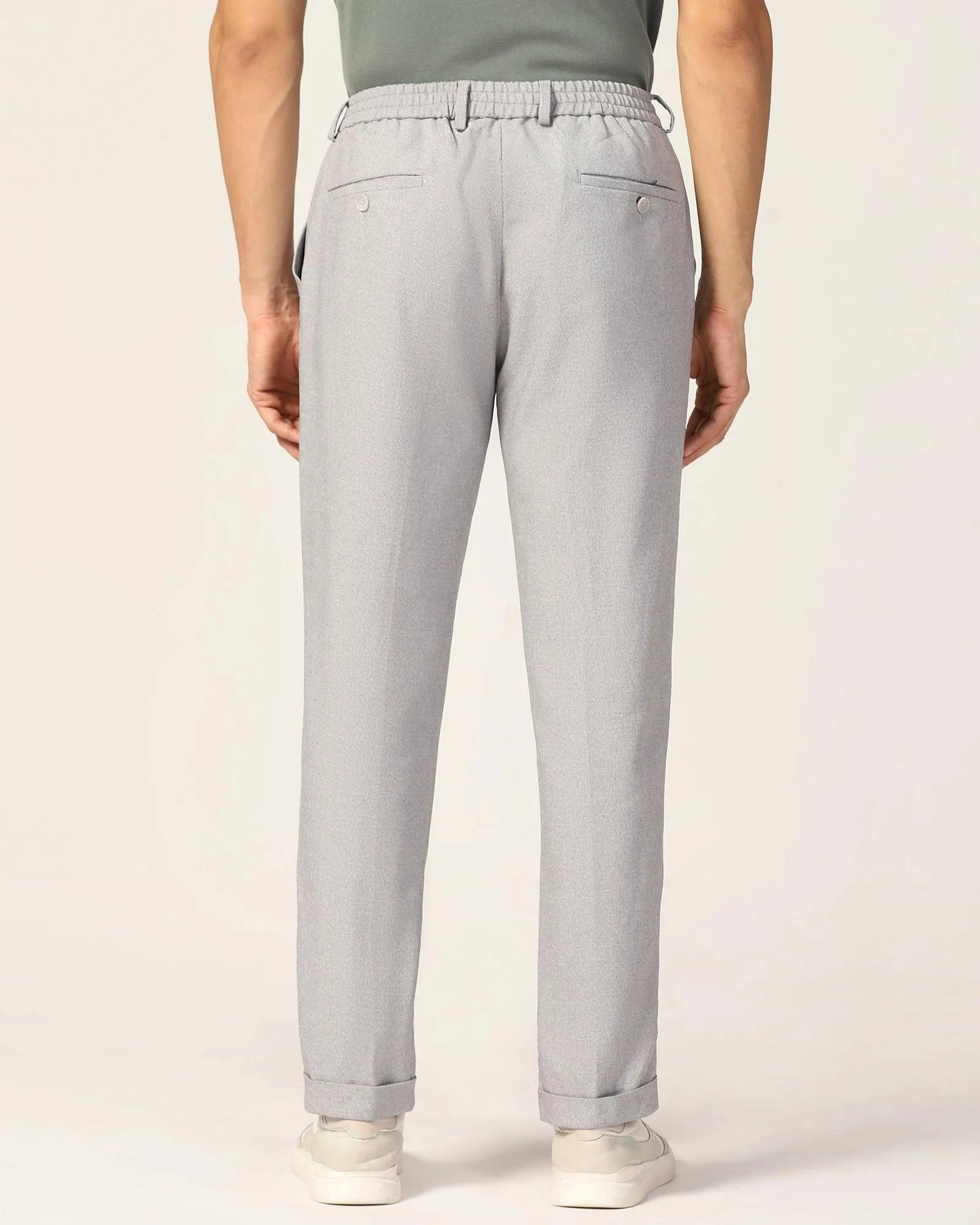 Sneaker Fit Grey Textured Pant - Fronx