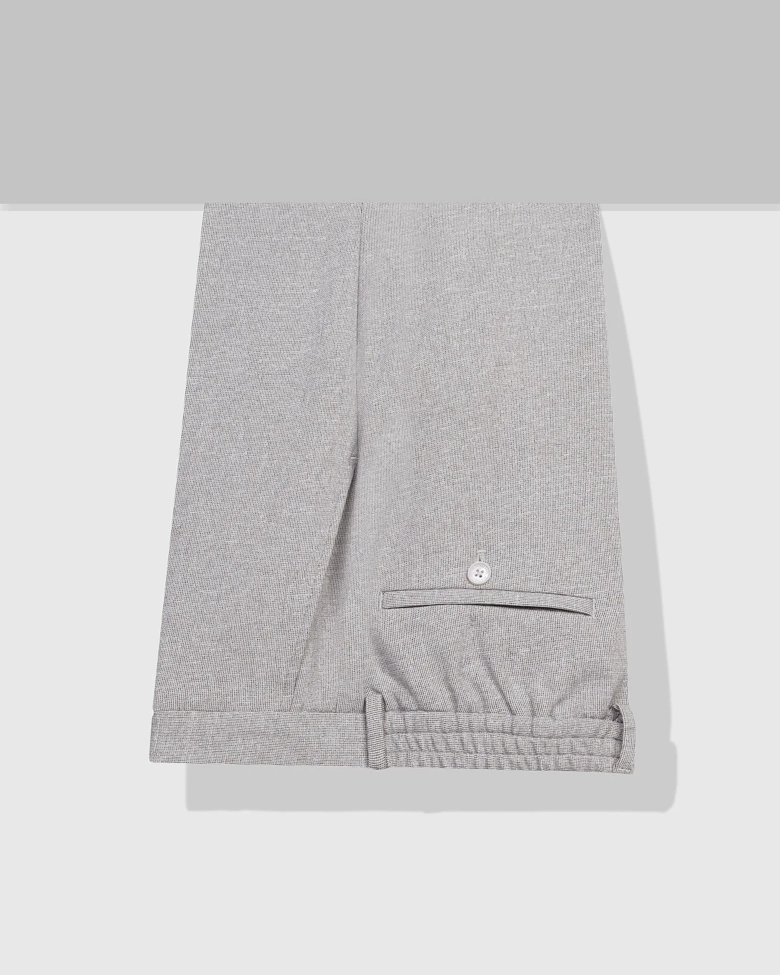 Sneaker Fit Grey Textured Pant - Fronx