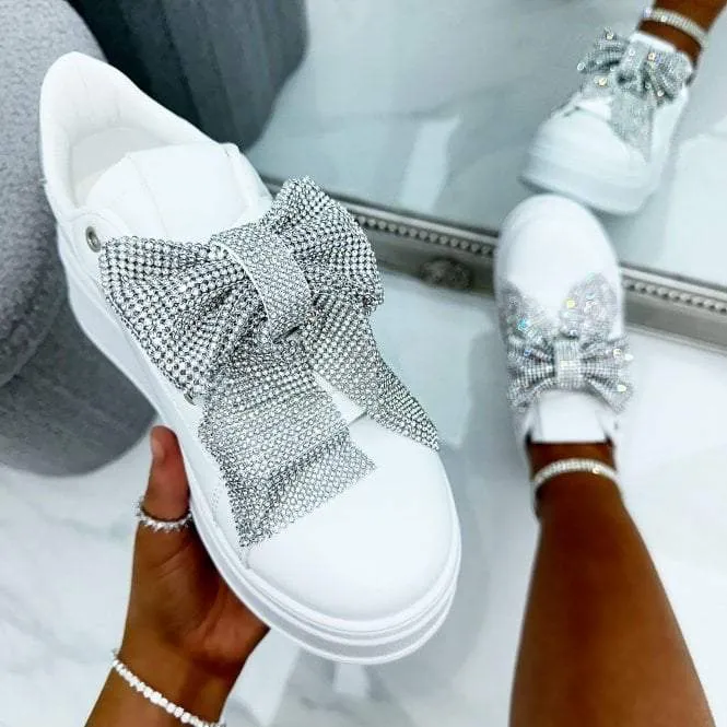 Sparkly Bow Casual Sneakers