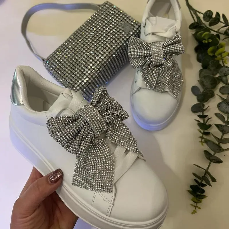 Sparkly Bow Casual Sneakers