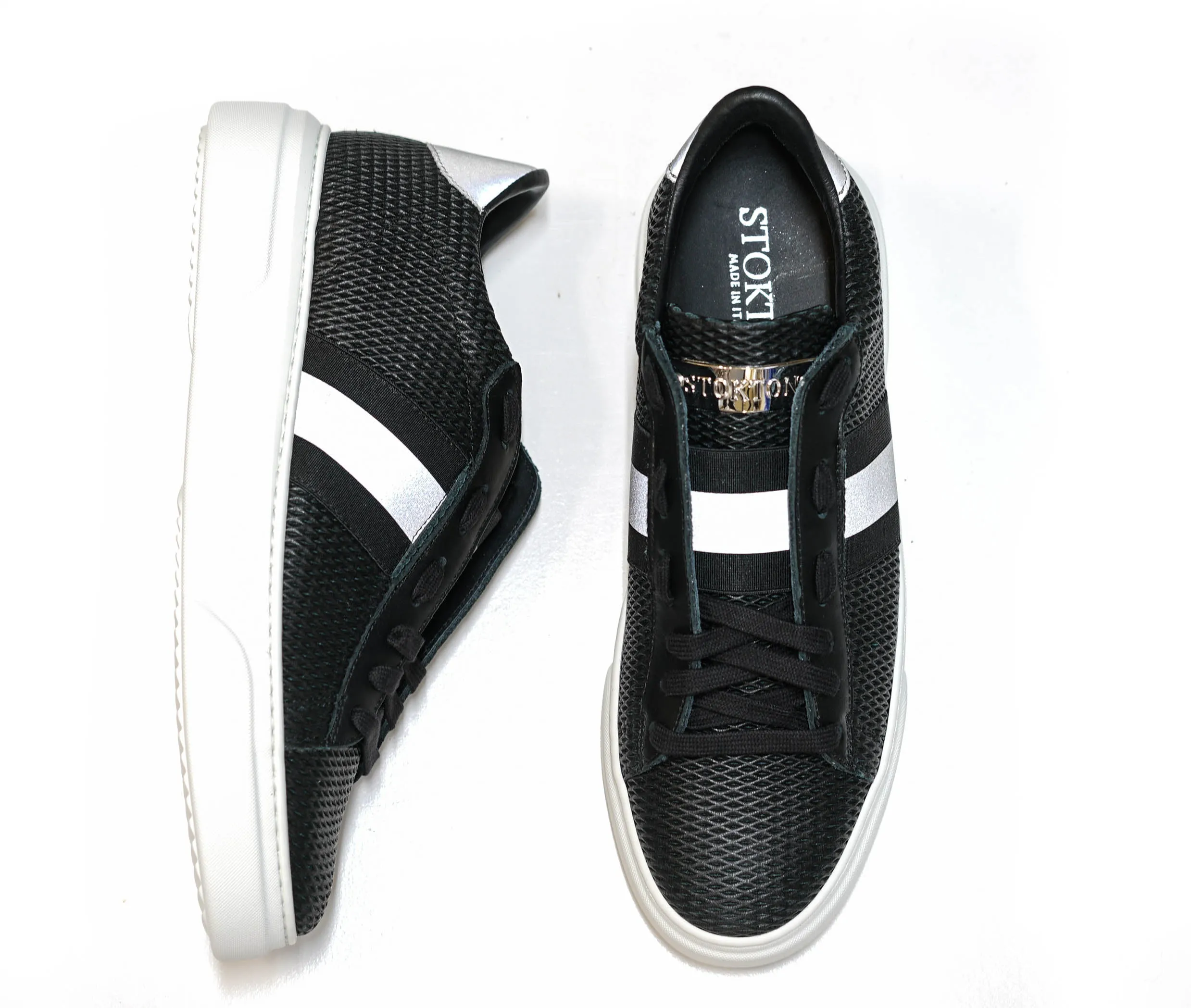 Stokton Men's Black Stripe Sneaker 650-U-SS20