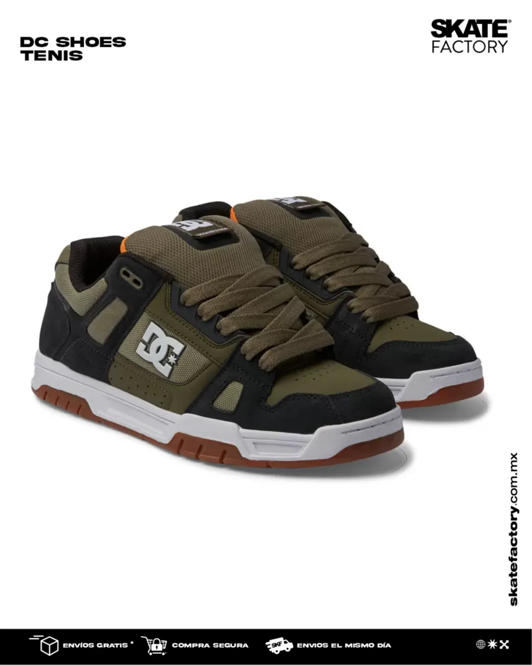 TENIS DC SHOES STAG ARO CABALLERO OLIVO