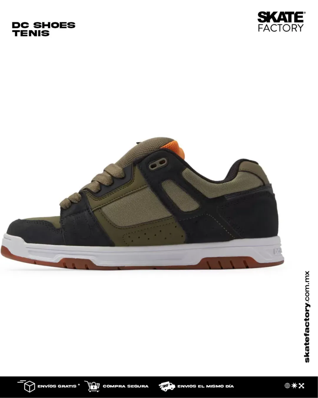 TENIS DC SHOES STAG ARO CABALLERO OLIVO
