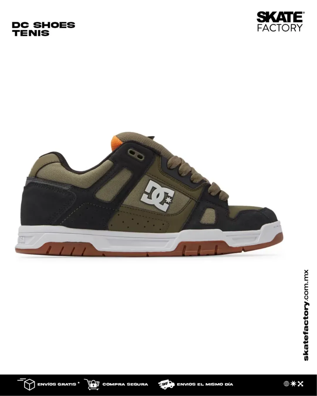 TENIS DC SHOES STAG ARO CABALLERO OLIVO
