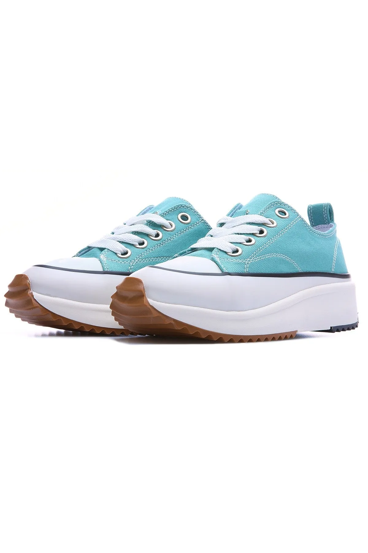 TMY Water Green Lace-Up High Sole Casual Women's Sneakers - 89070 - Câmara de Lobos