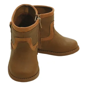 Trendy Tan Zip Up Low Rise Boots Baby Boys 3-Toddler Boys 8