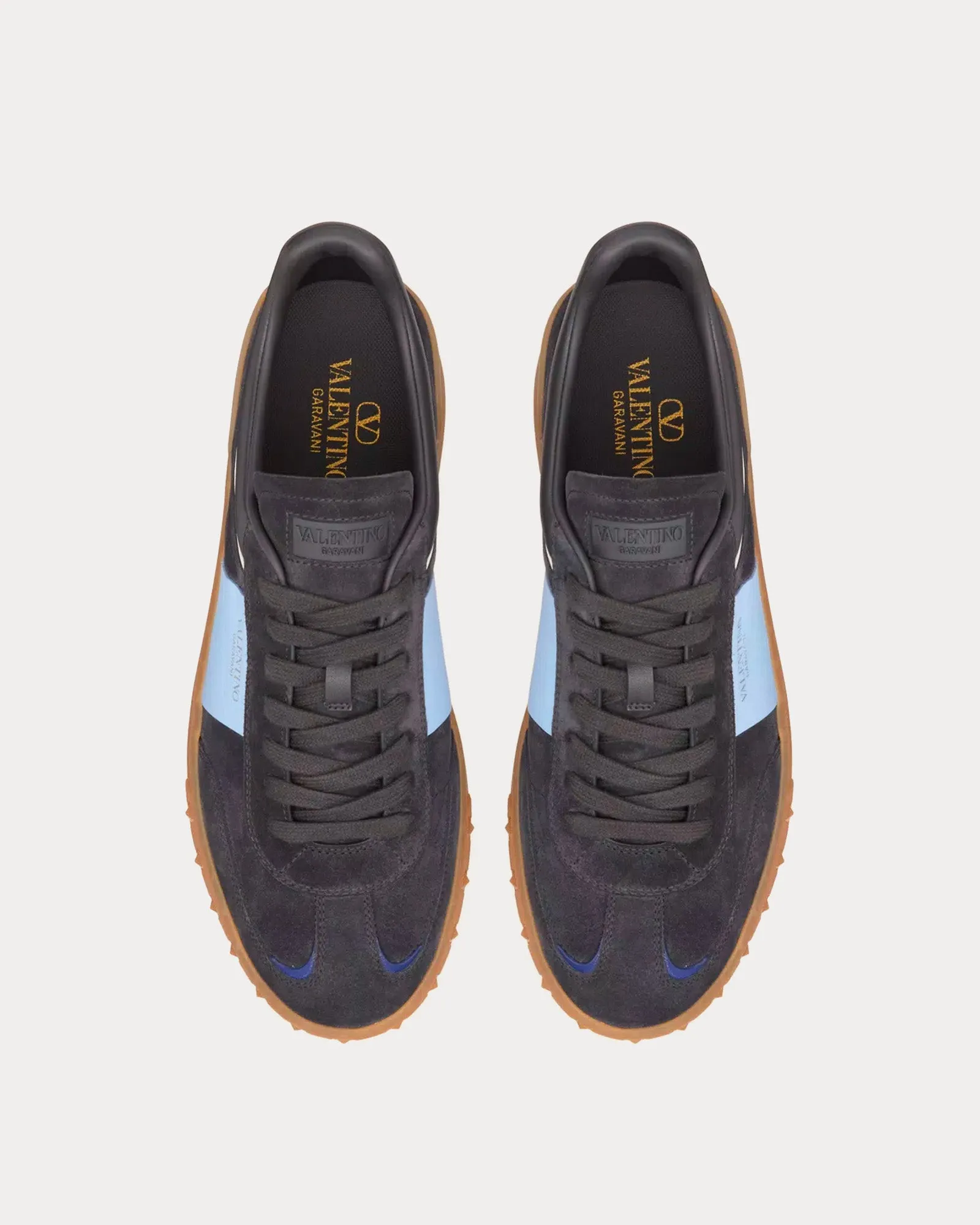 Upvillage Leather Grey / Sapphire Low Top Sneakers