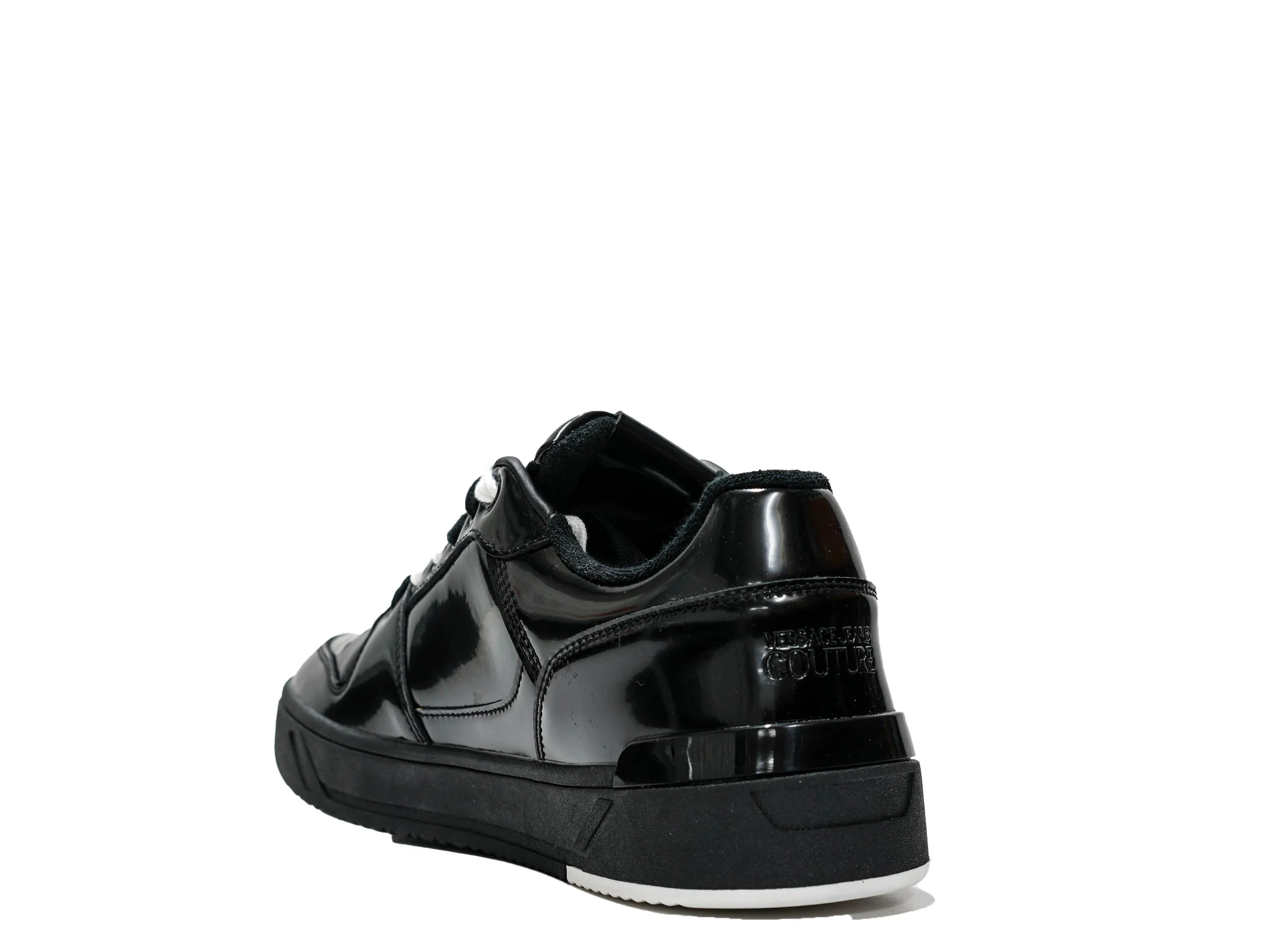 Versace Jeans Men's Polished Black Sneaker 74YA3SJ5 30% OFF
