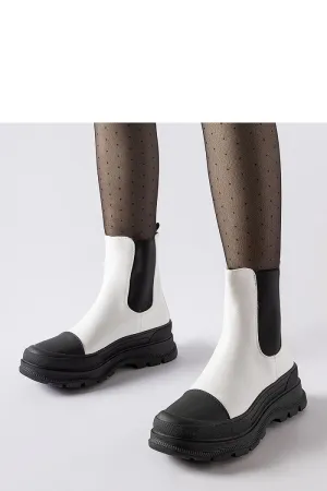 White ankle boots with a sporty Ermanno sole
